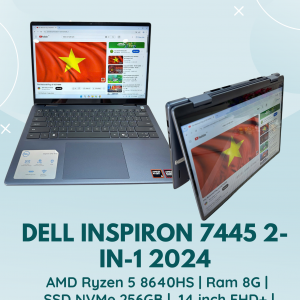 Dell Inspiron 7445 2-in-1 2024 | AMD RYZEN 5 8640HS | RAM 8G | SSD NVMe 512GB | 14 INCH FHD+ | CARD AMD RADEON 760M GRAPHICS