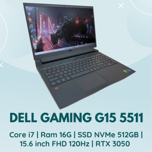 DELL GAMING G15 5511 | CORE I7 - 11800H | RAM 16G | SSD NVMe 512GB | 15.6 INCH FHD, 120HZ | RTX 3050
