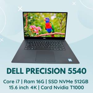 DELL PRECISION 5540 | CORE I7 | RAM 16G |SSD NVMe 512GB | 15.6 INCH 4K | CARD NVIDIA T1000