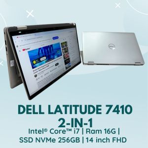 DELL LATITUDE 7420 2-IN-1 | INTEL® CORE™  I7 | RAM 16G | SSD NVMe 256GB | 14 INCH FHD | CẢM ỨNG | XOAY GẬP 360 ĐỘ | MỞ KHÓA KHUÔN MẶT | PHÍM LED