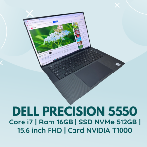 DELL PRECISION 5550 | CORE I7 - 10750H | RAM 16GB | SSD NVMe 512GB |15.6 INCH FHD | CARD NVIDIA T1000