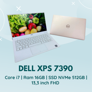DELL XPS 7390 HỒNG TRẮNG | CORE I7 - 10510U | RAM 16GB | SSD NVMe 512GB | 13,3 INCH FHD | LED PHÍM