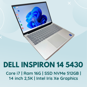 DELL INSPIRON 14 5430 | CORE I7 - 1360P | RAM 16GB | SSD NVMe 512GB | 14 INCH 2,5K | INTEL IRIS XE GRAPHICS