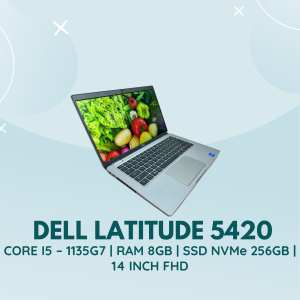 DELL LATITUDE 5420 | CORE I5 – 1135G7 | RAM 8GB | SSD NVMe 256GB | 14 INCH FHD