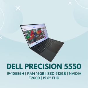 DELL PRECISION 5550 | I9-10885H | RAM 16GB | SSD 512GB | NVIDIA T2000 | 15.6” FHD