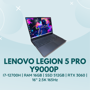 LENOVO LEGION 5 PRO Y9000P | I7-12700H | RAM 16GB | SSD 512GB | RTX 3060 | 16” 2.5K 165Hz