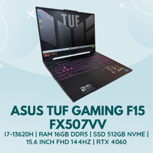 ASUS TUF GAMING F15 FX507VV | INTEL CORE I7-13620H | RAM 16GB DDR5 | SSD 512GB NVME | 15.6 INCH FHD 144HZ | RTX 4060