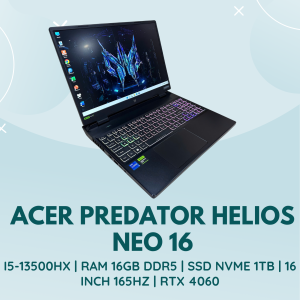 ACER PREDATOR HELIOS NEO 16 | INTEL CORE I5-13500HX | RAM 16GB DDR5 | SSD NVME 1TB | 16 INCH 165HZ | RTX 4060