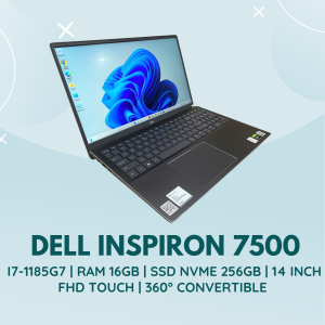 DELL INSPIRON 7500 | INTEL CORE I7-10750H | RAM 16GB | SSD NVME 512GB | 15.6 INCH FHD FULL VIỀN | GTX 1650Ti 4GB