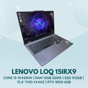 LENOVO LOQ 15IRX9 | INTEL CORE I5-13450HX | RAM 12GB DDR5 | SSD 512GB | 15.6 INCH FHD 144HZ | NVIDIA GEFORCE RTX 3050 6GB
