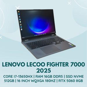 LENOVO LECOO FIGHTER 7000 2025 | INTEL CORE I7-13650HX | RAM 16GB DDR5 | SSD NVME 512GB | 16 INCH WQXGA 180HZ | NVIDIA GEFORCE RTX 5060 8GB