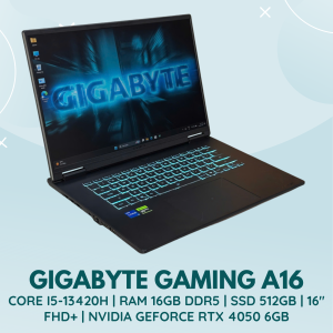 GIGABYTE GAMING A16 | INTEL CORE I5-13420H | RAM 16GB DDR5 | SSD 512GB | 16 INCH FHD+ | NVIDIA GEFORCE RTX 4050 6GB