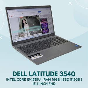 DELL LATITUDE 3540 | INTEL CORE I5-1235U | RAM 16GB | SSD 512GB | 15.6 INCH FHD