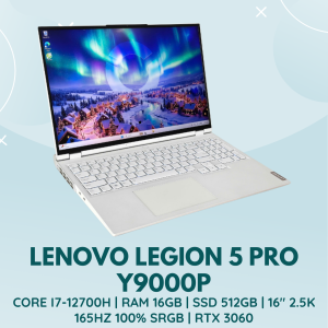 LENOVO LEGION 5 PRO Y9000P TRẮNG | INTEL CORE I7-12700H | RAM 16GB | SSD 512GB | 16 INCH 2.5K 165HZ 100% SRGB | NVIDIA GEFORCE RTX 3060