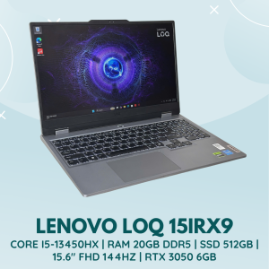 LENOVO LOQ 15IRX9 | INTEL CORE I5-13450HX | RAM 20GB DDR5 | SSD 512GB | 15.6 INCH FHD 144HZ | NVIDIA GEFORCE RTX 3050 6GB