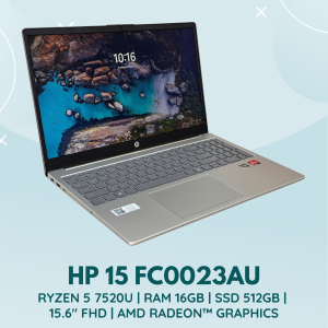 HP 15 FC0023AU | AMD RYZEN 5 7520U | RAM 16GB | SSD 512GB | 15.6 INCH FHD | AMD RADEON™ GRAPHICS